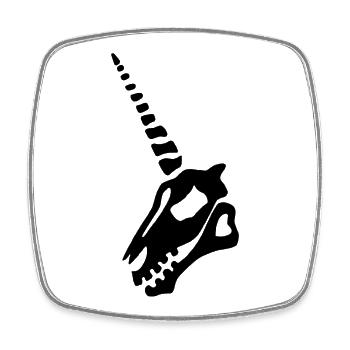 black unicorn skull - Square fridge magnet - white - Front