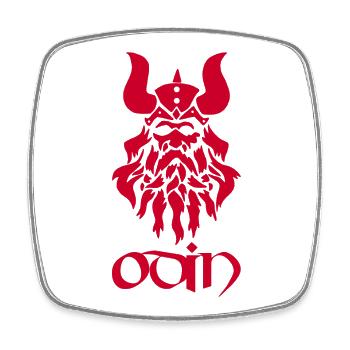 Norse God Odin (red) - Square fridge magnet - white - Front