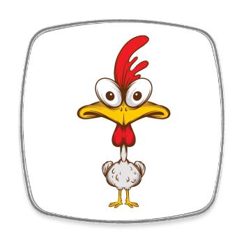 Expressive cartoon with big eyes - Square fridge magnet - white - Front
