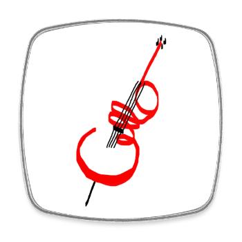 Cello Schriftzug rot - Viereckiger Kühlschrankmagnet - Weiß - Vorne