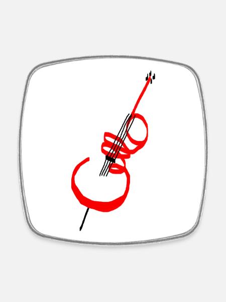 Cello lettering red - Square fridge magnet - white