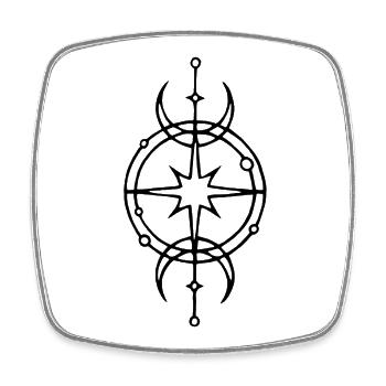 Black symbol of protection and luck - Square fridge magnet - white - Front