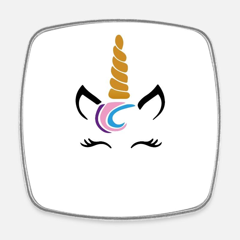 Licorne - Magnet carré - blanc