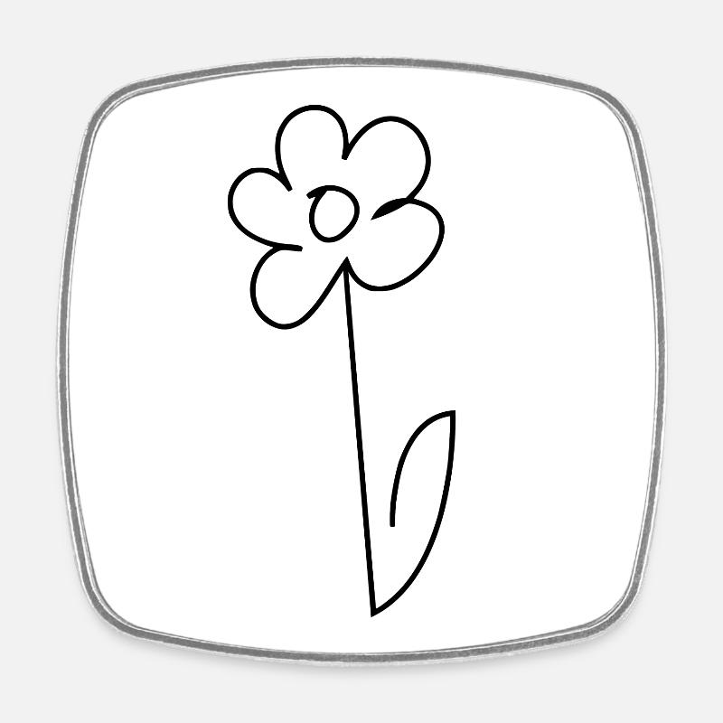 daisy - Square fridge magnet - white