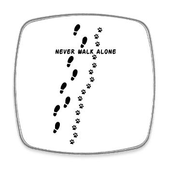 Never walk alone - Viereckiger Kühlschrankmagnet - Weiß - Vorne