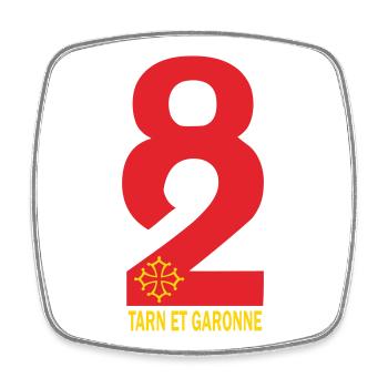 Tarn et Garonne - Square fridge magnet - white - Front