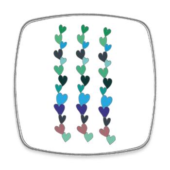 herzen kette blau - Viereckiger Kühlschrankmagnet - Weiß - Vorne