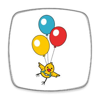 Balloon Chick - Viereckiger Kühlschrankmagnet - Weiß - Vorne