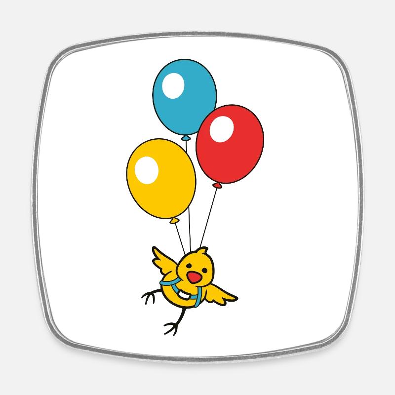 Poussin ballon - Magnet carré - blanc