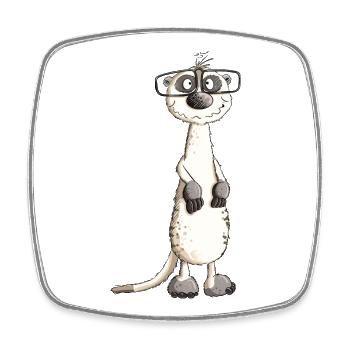 Drôle de nerd homme suricate I nerd - Magnet carré - blanc - Devant