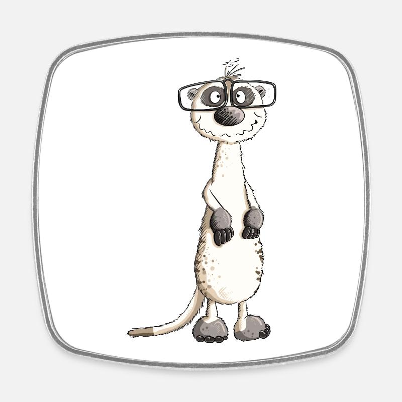 Funny Nerd Man Meerkat I Nerd - Square fridge magnet - white