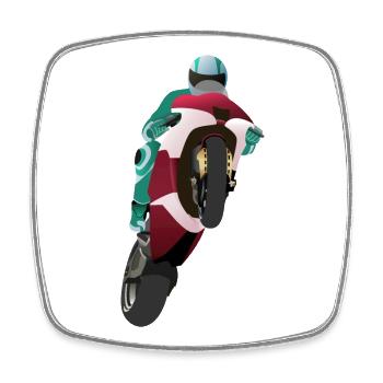 Wheelie extrem mit Motorrad beim Rennen - Viereckiger Kühlschrankmagnet - Weiß - Vorne