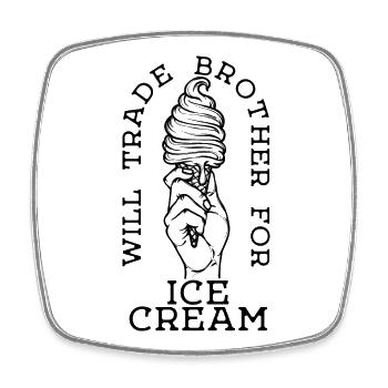 Sweets Humorous Statement Delicious Ice Cream - Square fridge magnet - white - Front