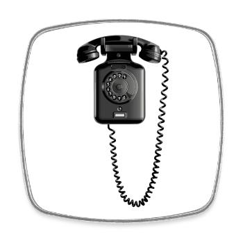 Mobile no thanks - Square fridge magnet - white - Front