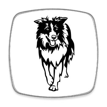Border Collie - Square fridge magnet - white - Front