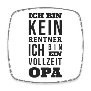 Rentner Vollzeit Opa - Viereckiger Kühlschrankmagnet - Weiß - Vorne