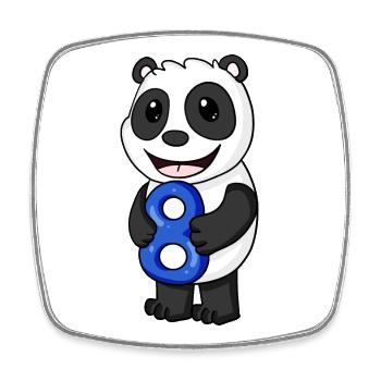 Panda 8 - Square fridge magnet - white - Front