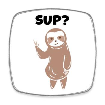 Cool Animal Sloth Saying Relax Zoo Chill - Square fridge magnet - white - Front