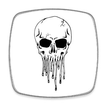 Dripping Skull - Square fridge magnet - white - Front