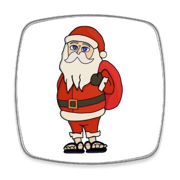 Santa Claus Christmas Flip Flops - Square fridge magnet - white - Front