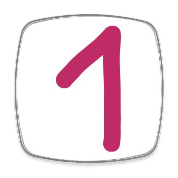 1 Nummer eins Zahl rosa rot Geburtstag - Viereckiger Kühlschrankmagnet - Weiß - Vorne
