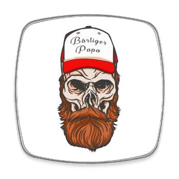 Papa barbu - Magnet carré - blanc - Devant