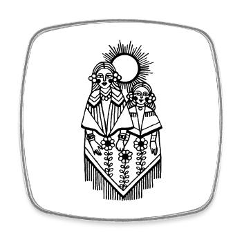 Sonne und Freundschaft - Viereckiger Kühlschrankmagnet - Weiß - Vorne