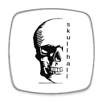 skullhall half Transp - Viereckiger Kühlschrankmagnet - Weiß - Vorne