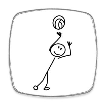 Volleyball stick figures - Square fridge magnet - white - Front