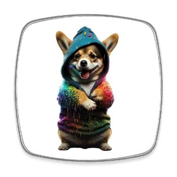 Stylish Pup - Square fridge magnet - white - Front