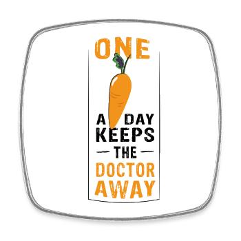 One Carrot a day keeps the doctor away - Viereckiger Kühlschrankmagnet - Weiß - Vorne
