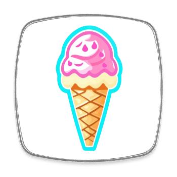 Glace - Magnet carré - blanc - Devant