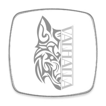 Valhalla Wolf Viking - Square fridge magnet - white - Front