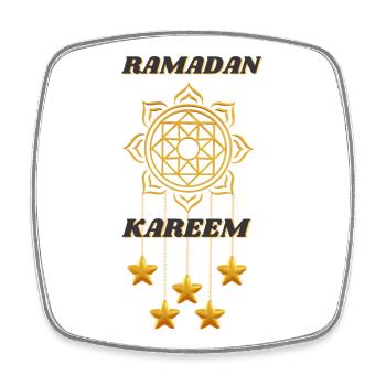 Ramadan Kareem Mandala Dorée - Magnet carré - blanc - Devant