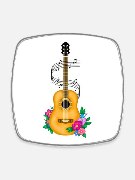 Guitar, music lovers - Square fridge magnet - white