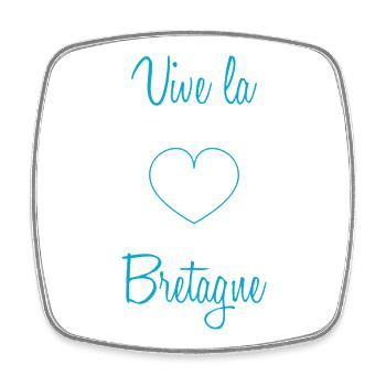 BRETAGNE. CŒUR. HEART. RÉGION. FÊTE. DRAPEAU. HERM - Magnet carré - blanc - Devant