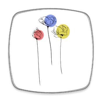 blumen - Viereckiger Kühlschrankmagnet - Weiß - Vorne