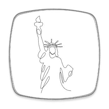 Statue Of Liberty Illustration sketch - Square fridge magnet - white - Front