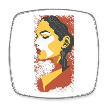 Geometric Summer Portrait - Square fridge magnet - white - Front