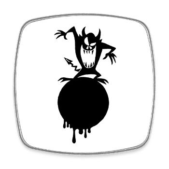 Das Monster auf dem schwarzen Planeten - Viereckiger Kühlschrankmagnet - Weiß - Vorne