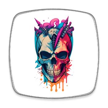 Totenkopf - Viereckiger Kühlschrankmagnet - Weiß - Vorne
