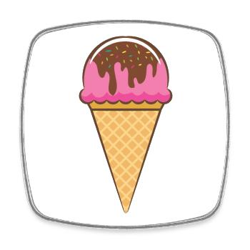 Ich mag Eis - Viereckiger Kühlschrankmagnet - Weiß - Vorne