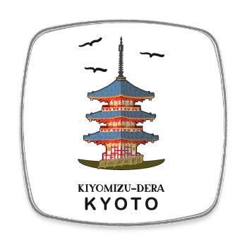 Kyoto au Japon Temple bouddhiste Kiyomizu-Dera - Magnet carré - blanc - Devant