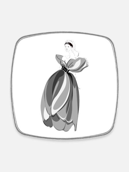 Elegant Woman - Square fridge magnet - white