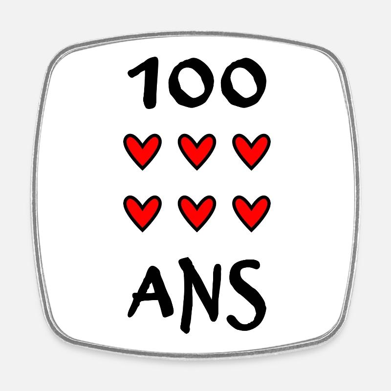 100. 100 ANS. 100e ANNIVERSAIRE. ANNIVERSAIRE 100 - Magnet carré - blanc