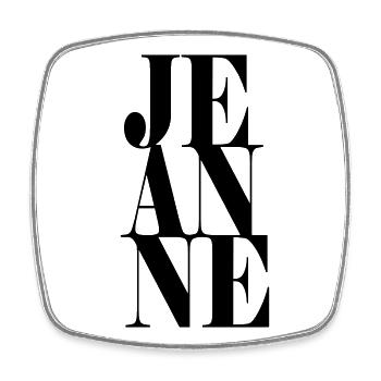 Jeanne Name Vorname Moderne Schrift Wort Art - Viereckiger Kühlschrankmagnet - Weiß - Vorne