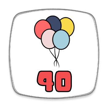 40. 40 JAHRE. 40-JÄHRIGES JUBILÄUM. 40-JÄHRIGES JUBILÄUM. - Viereckiger Kühlschrankmagnet - Weiß - Vorne