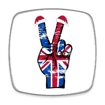 Drapeau britannique Noël symbole de la paix utilisé - Magnet carré - blanc - Devant
