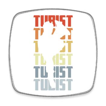 Tuba Players - Square fridge magnet - white - Front
