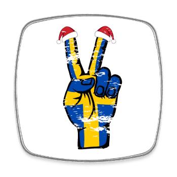 Schweden Flagge Weihnachten Peace Symbol used - Viereckiger Kühlschrankmagnet - Weiß - Vorne